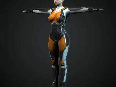 Fiction Woman Low-poly 3D model