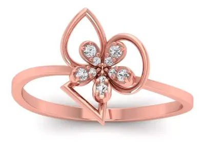 Solitaire Wedding Engagement Women Light Weight Flower Rings 3D print model buy