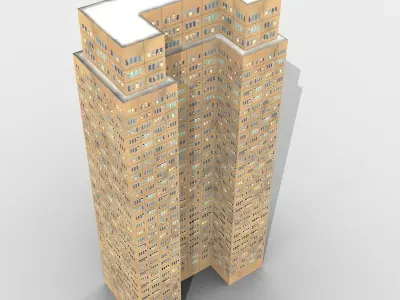 Low Poly Office Tower 3D model