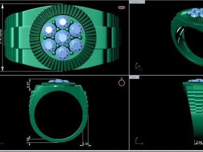 Small fancy mans ring 3D print model