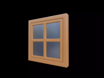 PBR low poly cartoon style window model Series 01 Low-poly 3D model