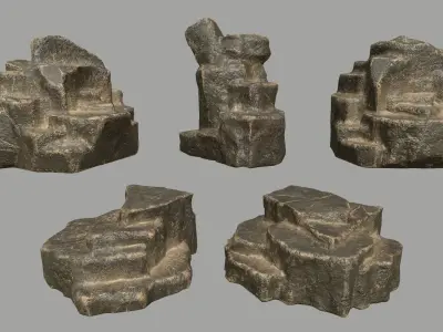 Rock Set Low-poly 3D model 34