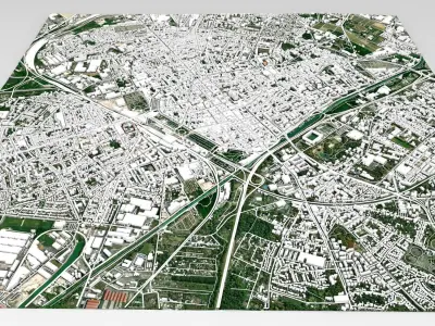 Cityscape Reims France 3D model