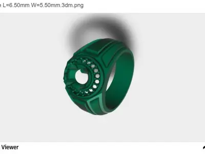 Men Ring with a Round Cut Center Stone 3D print model