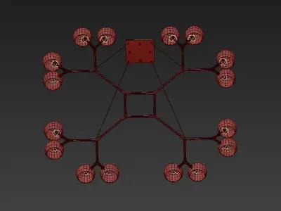 Horus chandelier with balls hanging from it 3D model