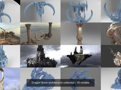 Dragon Bone architecture collection 3D Model Pack