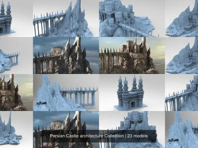 Persian Castle architecture Collection 3D Model Pack