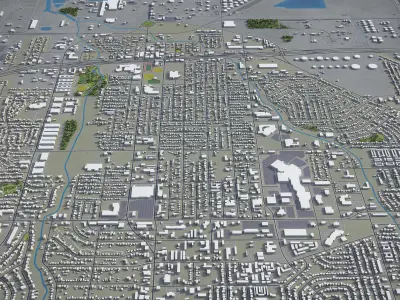 Pasadena - 3D City Model Low-poly 3D model