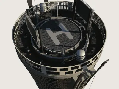 Building Skyscraper City Town Downtown Street Futuristic Utopia Low-poly 3D model