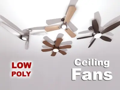 Fans Pack Low-poly 3D model