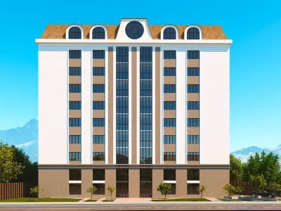 Living and Office building 3D model