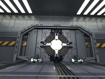 SciFi Corridor modular sci-fi hallway 3D model