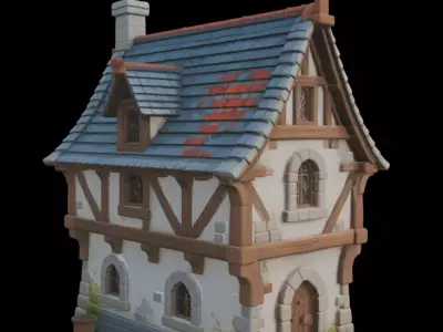 Medieval Stylized House 3D model