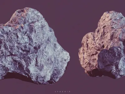 3D Cliff Rock Model - PBR Optimized Low-poly 3D model