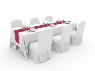 Collection Banquet Table and Chair 35 3D Model Pack
