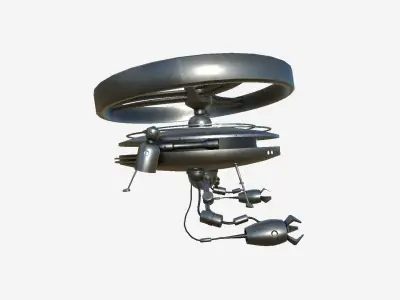 Flying Robot I10 Dark Steel - SciFi Character Design Low-poly 3D model