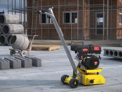  Tomahawk Concrete Scarifier Gas Powered Yellow 