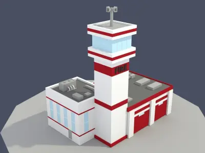 Low Poly Fire Department Low-poly 3D model