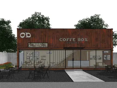 Container cafe 3D model
