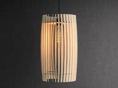 Wood Pendant Lamp 3 3D model