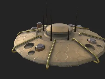 SCI FI MOTHERSHIP Low-poly 3D model