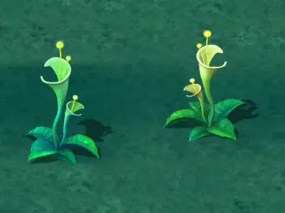 Cartoon version - plant mysterious light 3D model