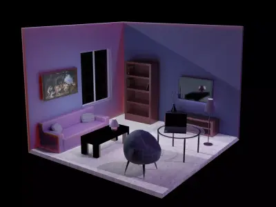 soft room mini asset Free 3D model