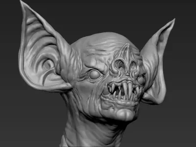 Bat Creature Bust 3D model