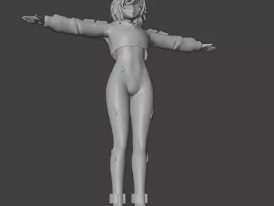 Futuristic Girl Avatar VrChat Low-poly 3D model