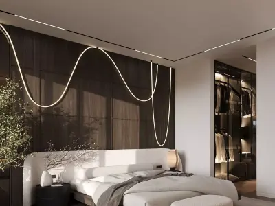 Cozy Bedroom interior scene 3D model 3D model