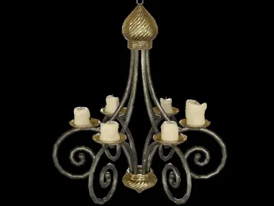 Renaissance Lights Candleholder Chandelier Low-poly 3D model