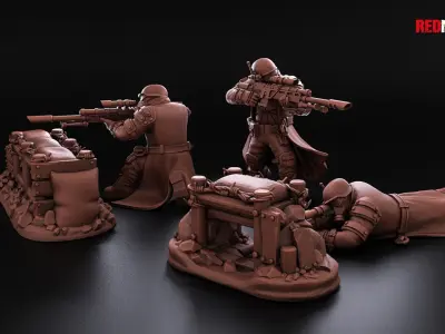 Steel Guard - Snipers of the Imperial Force 3D print model