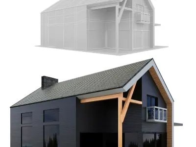 Barn house 2 Low-poly 3D model