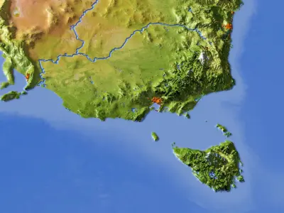 Australia High resolution 3D relief maps 3D model