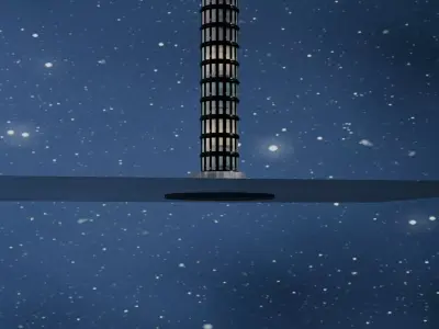 Cosmic Tower Base Low-poly 3D model