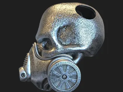 skull pendant jewelry with mask for bikers vol1 3D print model