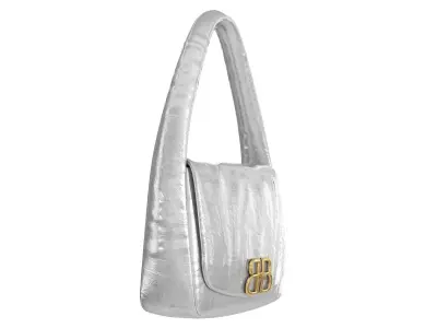Balenciaga Monaco Small Sling Bag Silver Low-poly 3D model