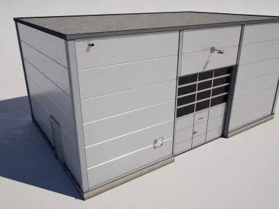  Industrial Warehouse Building Low-poly 3D model