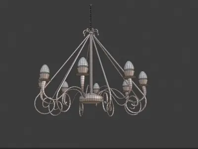 Antique Chandelier Low Poly Low-poly 3D model