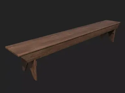 Wooden Bench Low-poly 3D model shop