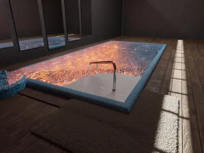 Pool with hot tub 3D model