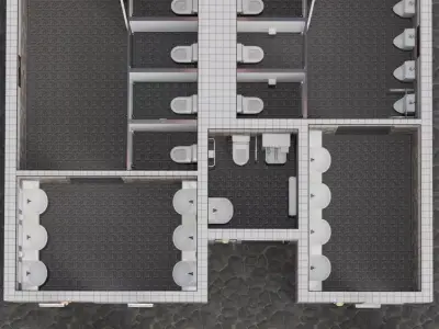 Public restroom 3D model