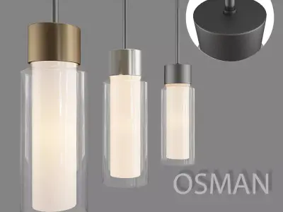 OSMAN three hanging lights with name 3D model