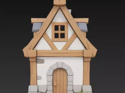 Low Poly Medieval Village Pack 01 Stylized Game Ready 3D Models Low-poly 3D model