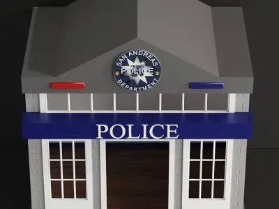 Children playhouse Police department for kids 3D model