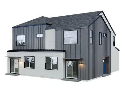 Low Poly American House 01 3D model