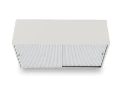 White cabinet with sliding doors Low-poly 3D model
