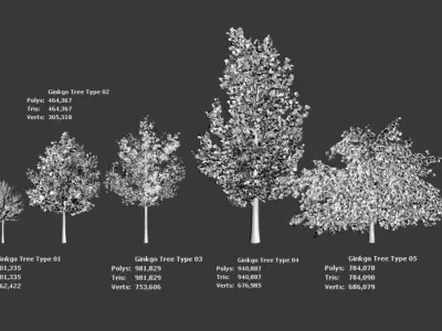 MEGA PLANT PACK - 10 Korea Street Plant Pack Low-poly 3D model