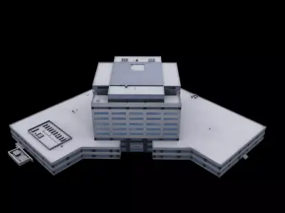 3D Building Lowpoly Office Low-poly 3D model