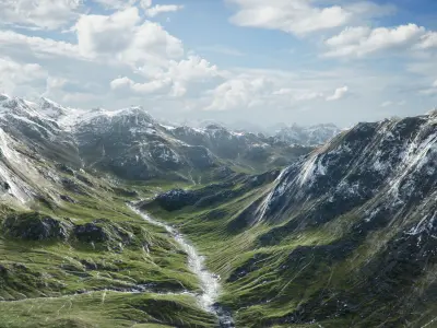 Mountain Summer and Winter Textures Low-poly 3D model